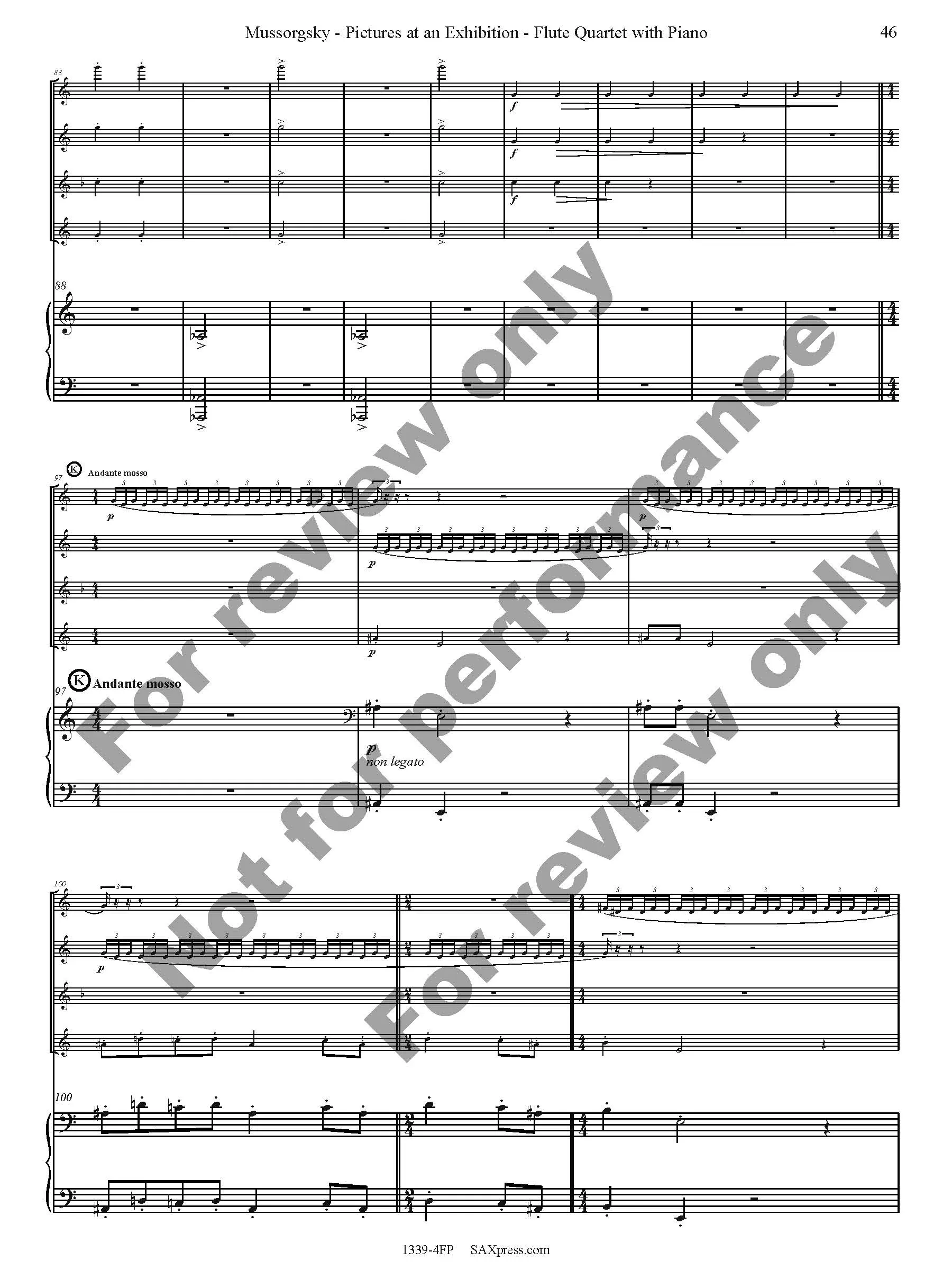 Pictures at an Exhibition Flute Quartet with Piano - Image 48