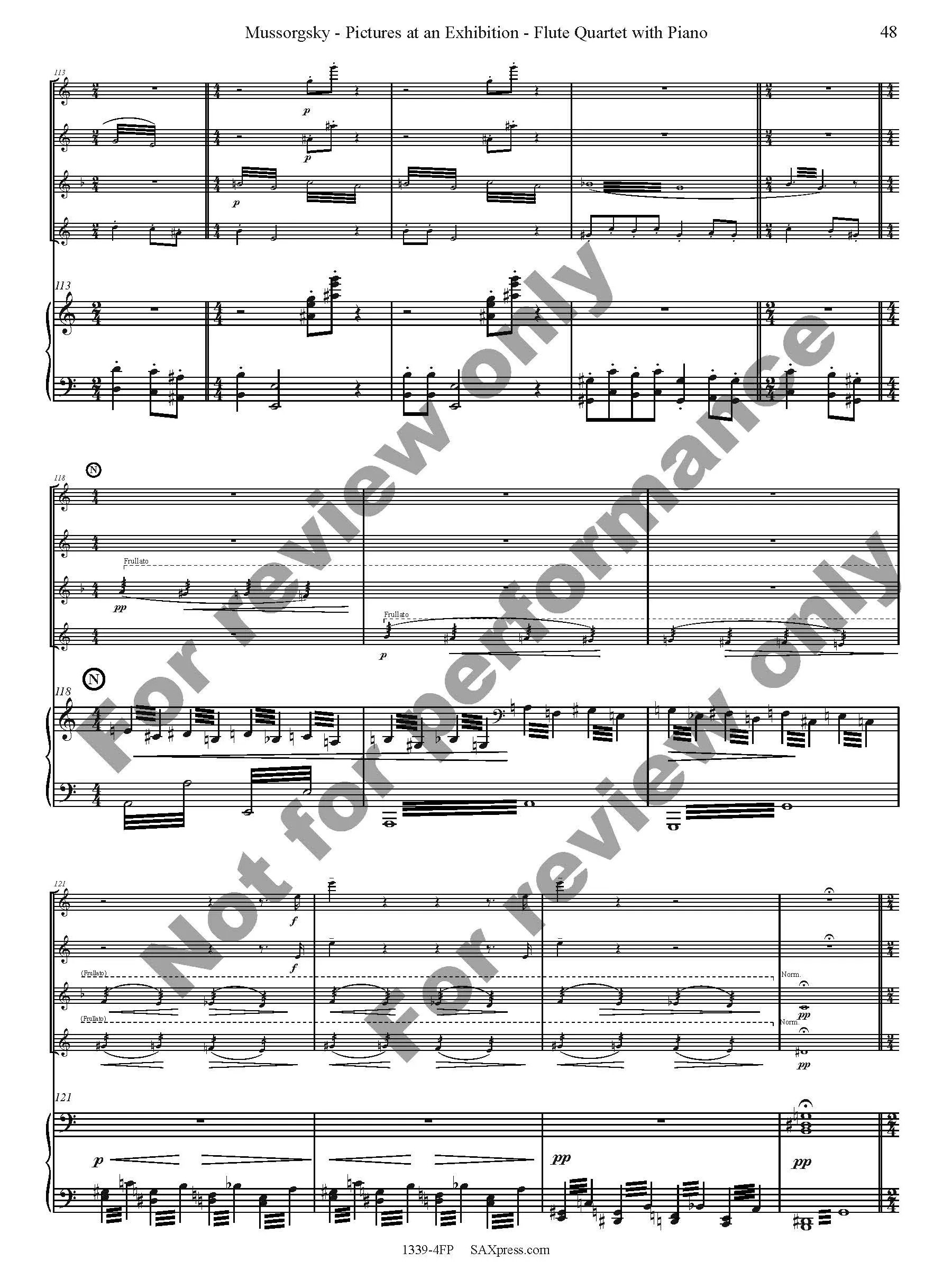 Pictures at an Exhibition Flute Quartet with Piano - Image 50