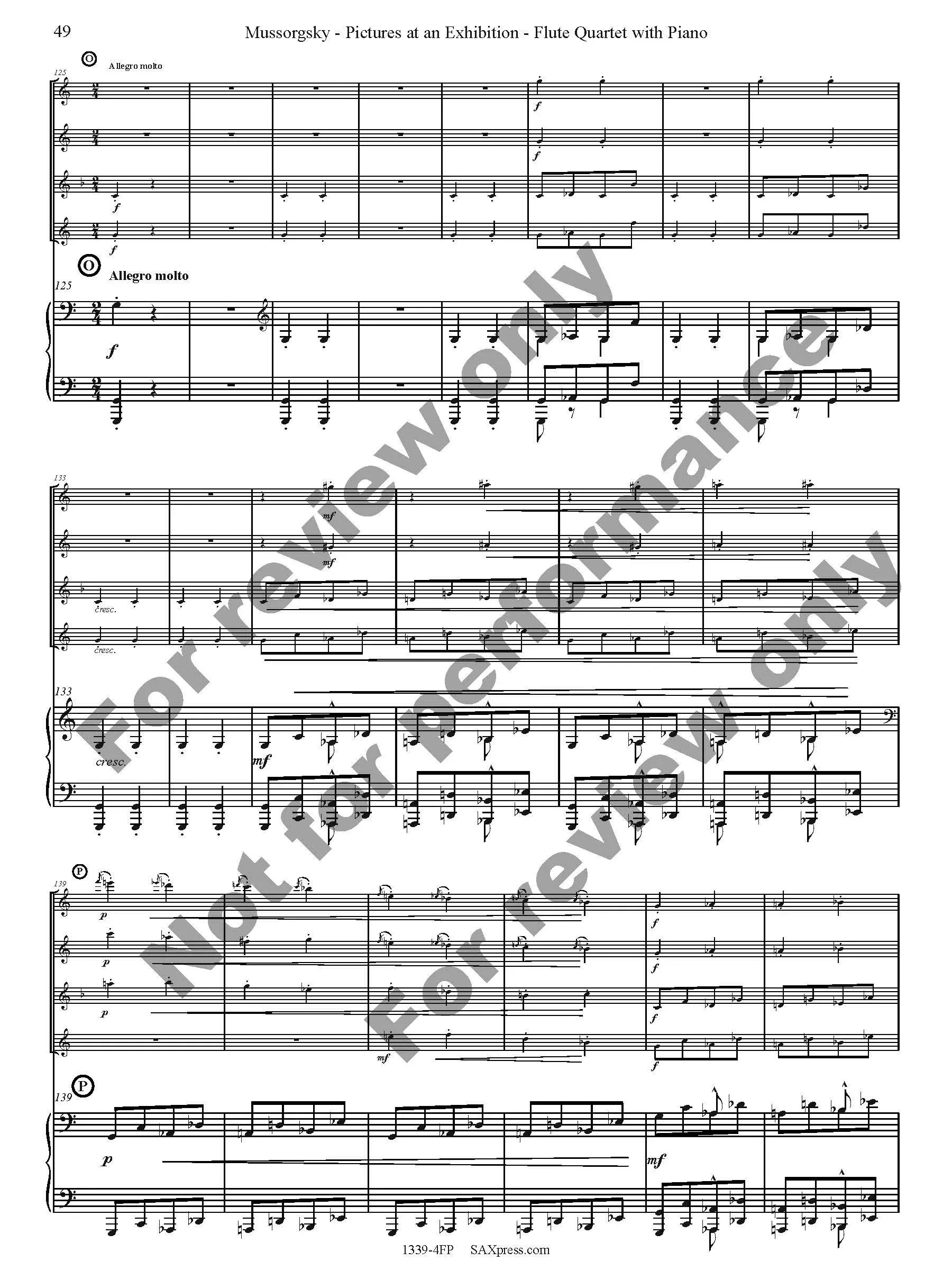 Pictures at an Exhibition Flute Quartet with Piano - Image 51
