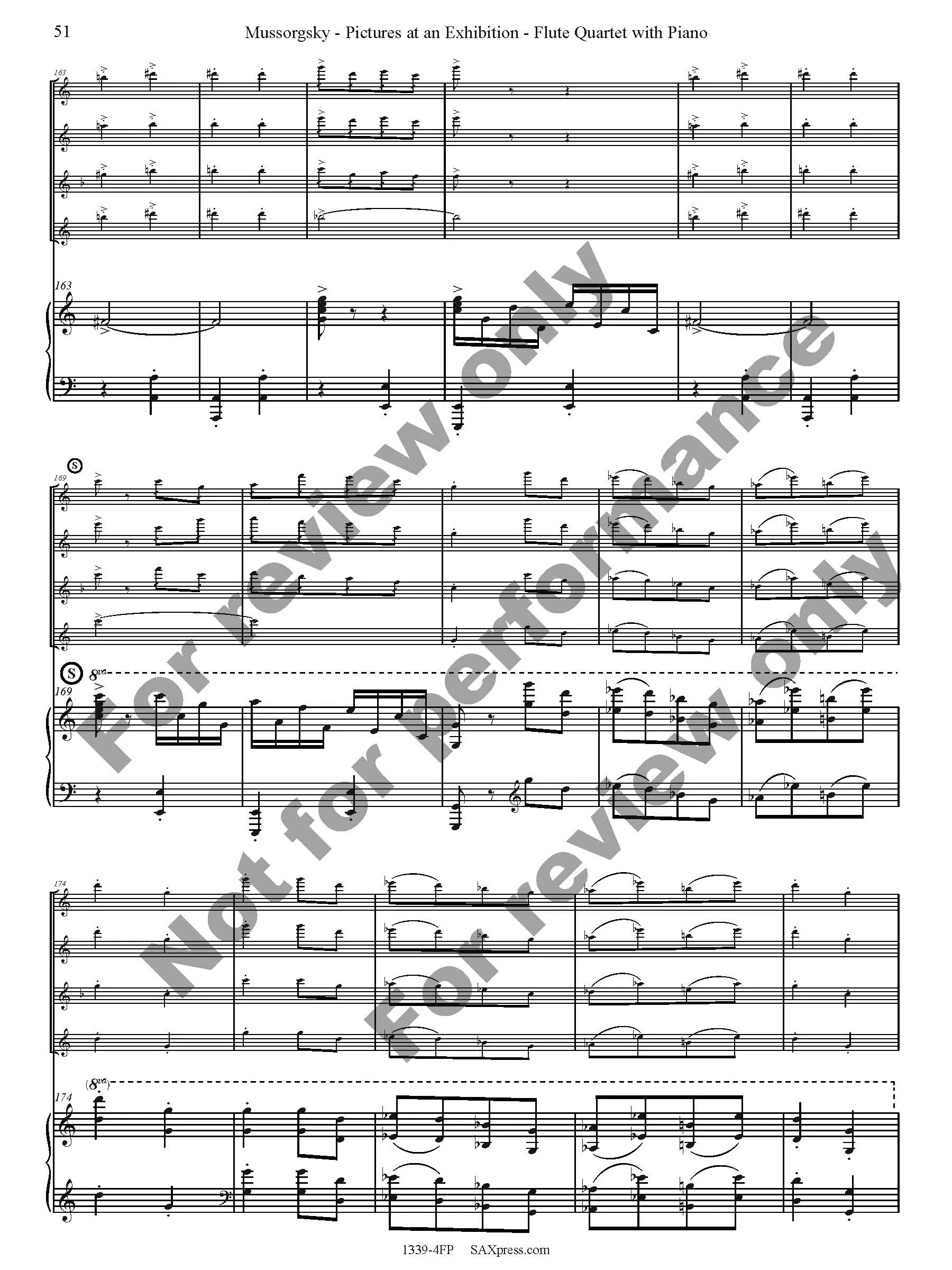 Pictures at an Exhibition Flute Quartet with Piano - Image 53