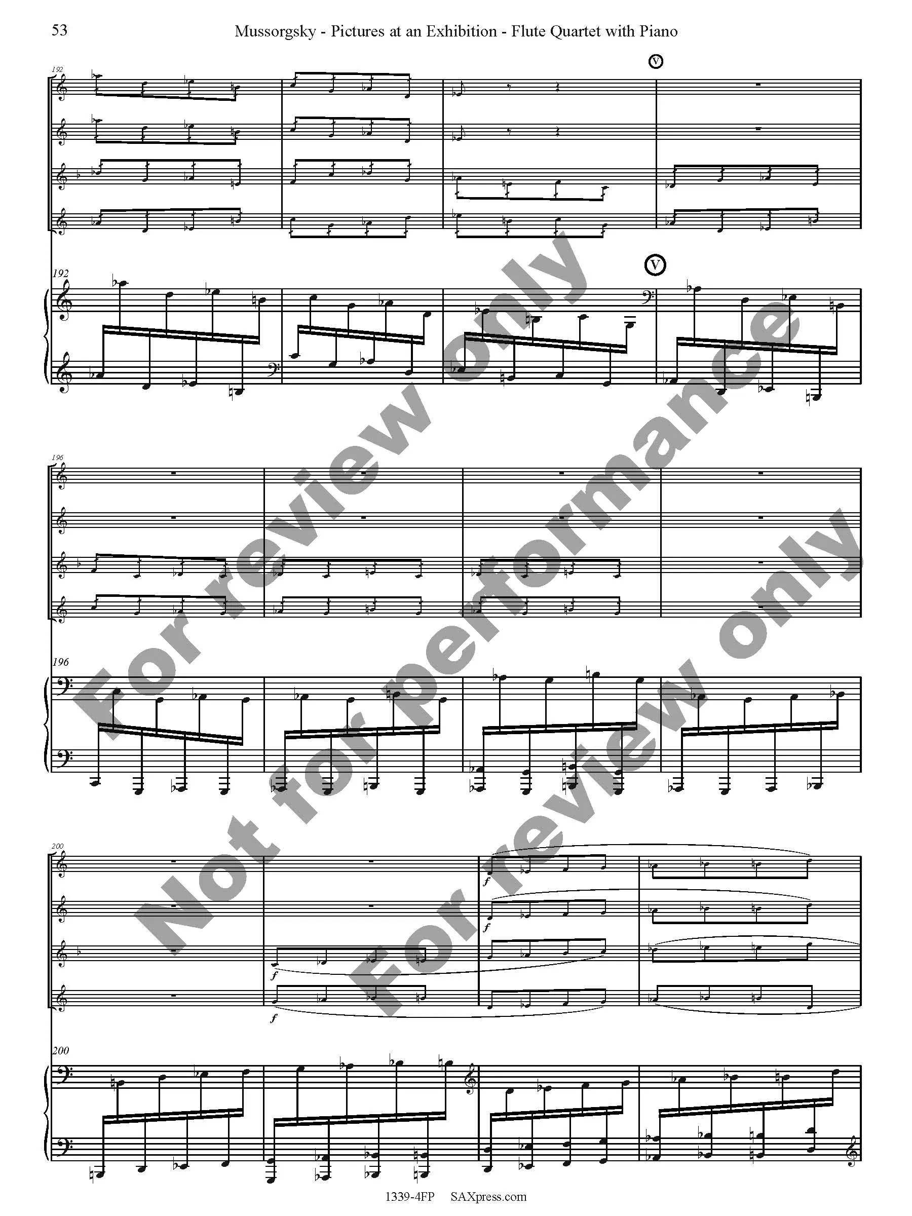Pictures at an Exhibition Flute Quartet with Piano - Image 55