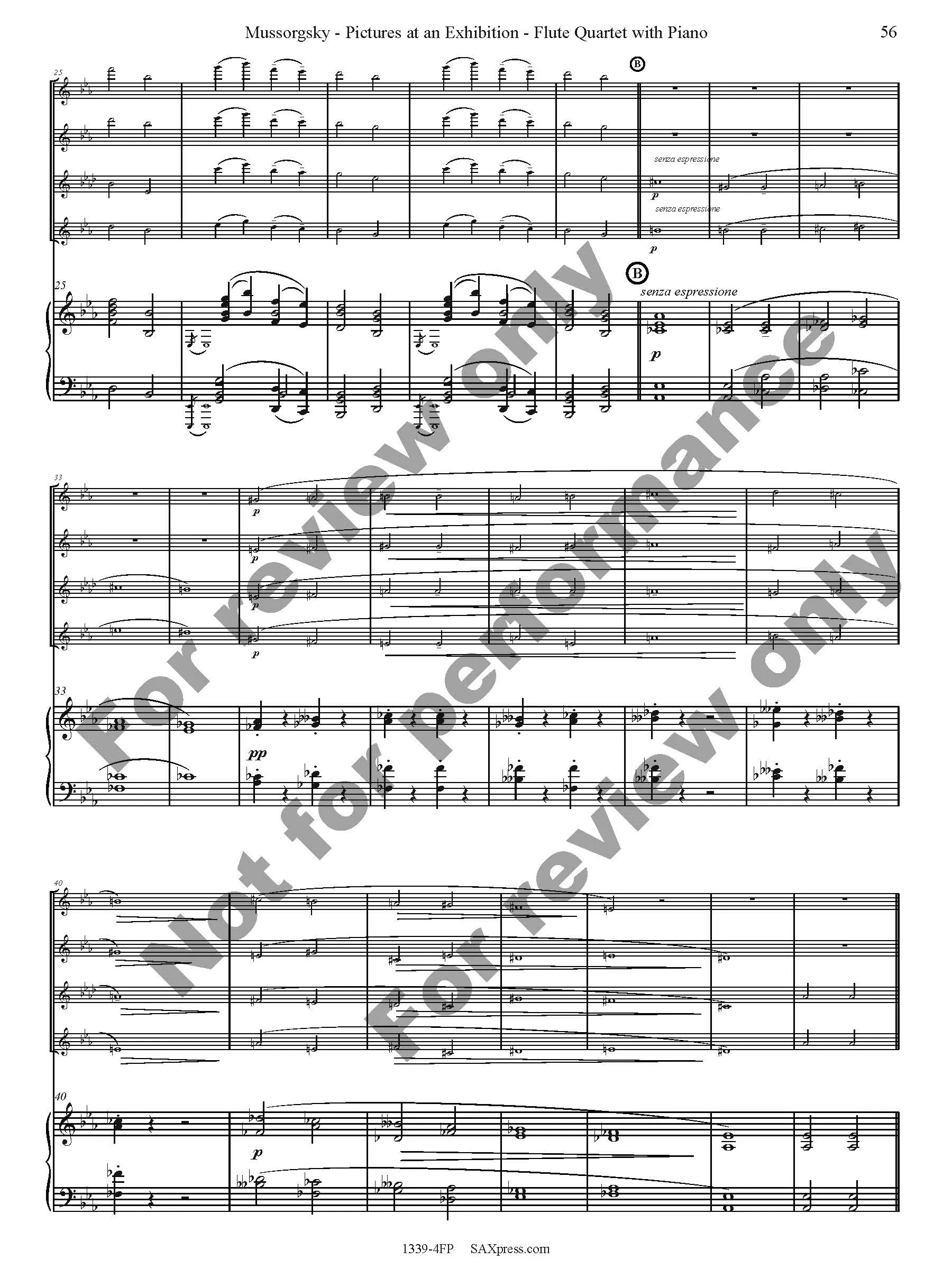 Pictures at an Exhibition Flute Quartet with Piano - Image 58