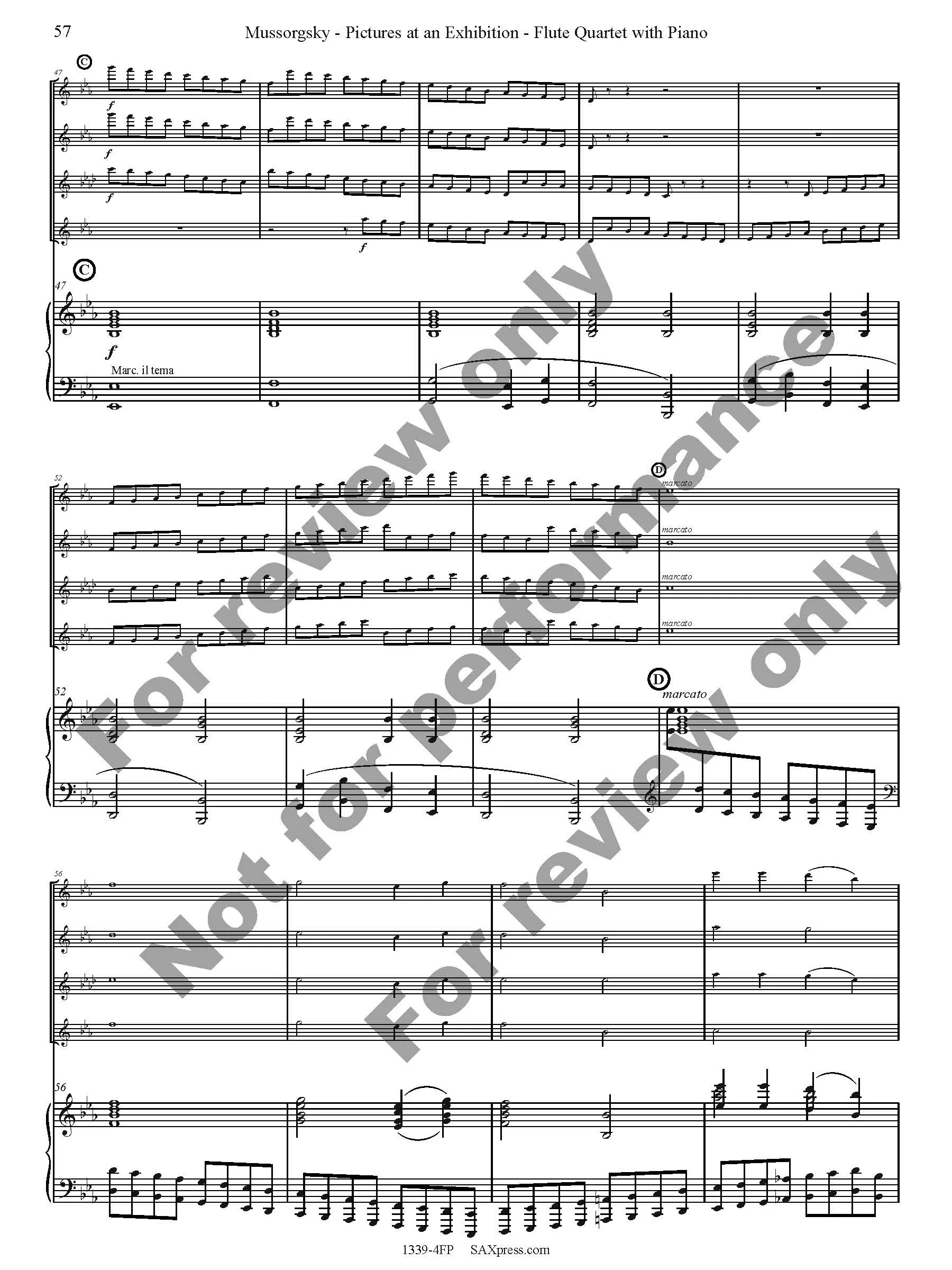 Pictures at an Exhibition Flute Quartet with Piano - Image 59