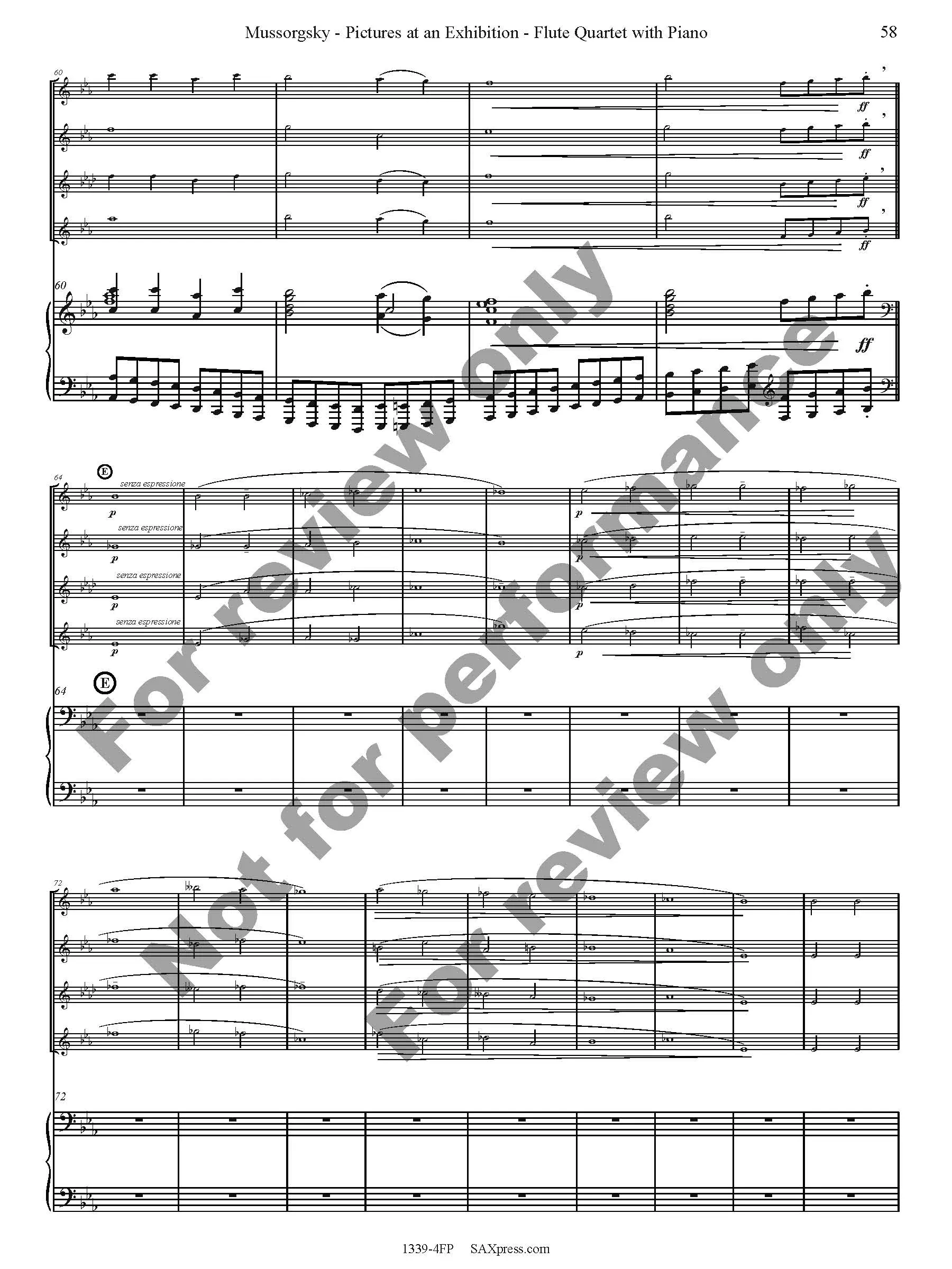 Pictures at an Exhibition Flute Quartet with Piano - Image 60