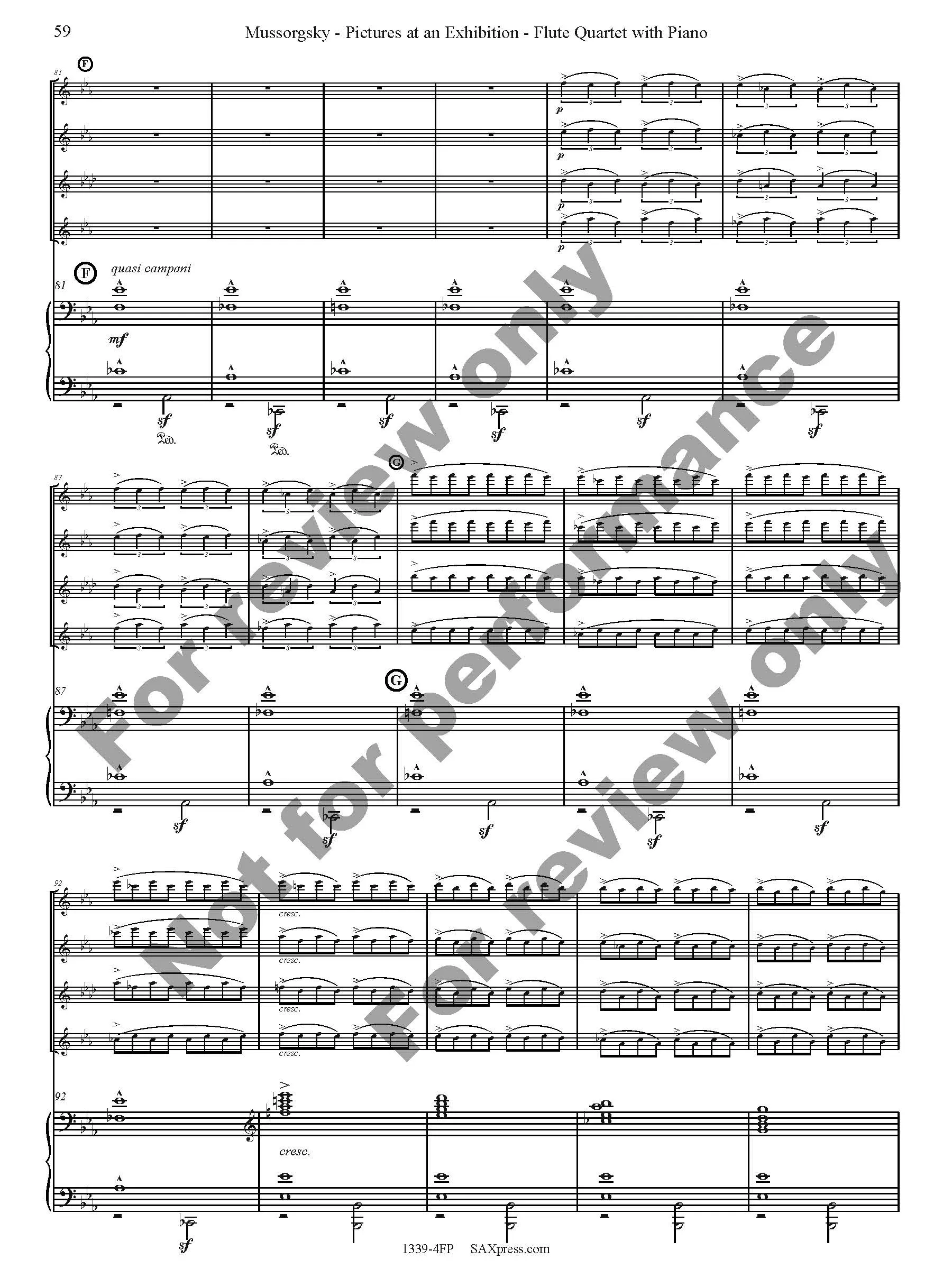 Pictures at an Exhibition Flute Quartet with Piano - Image 61