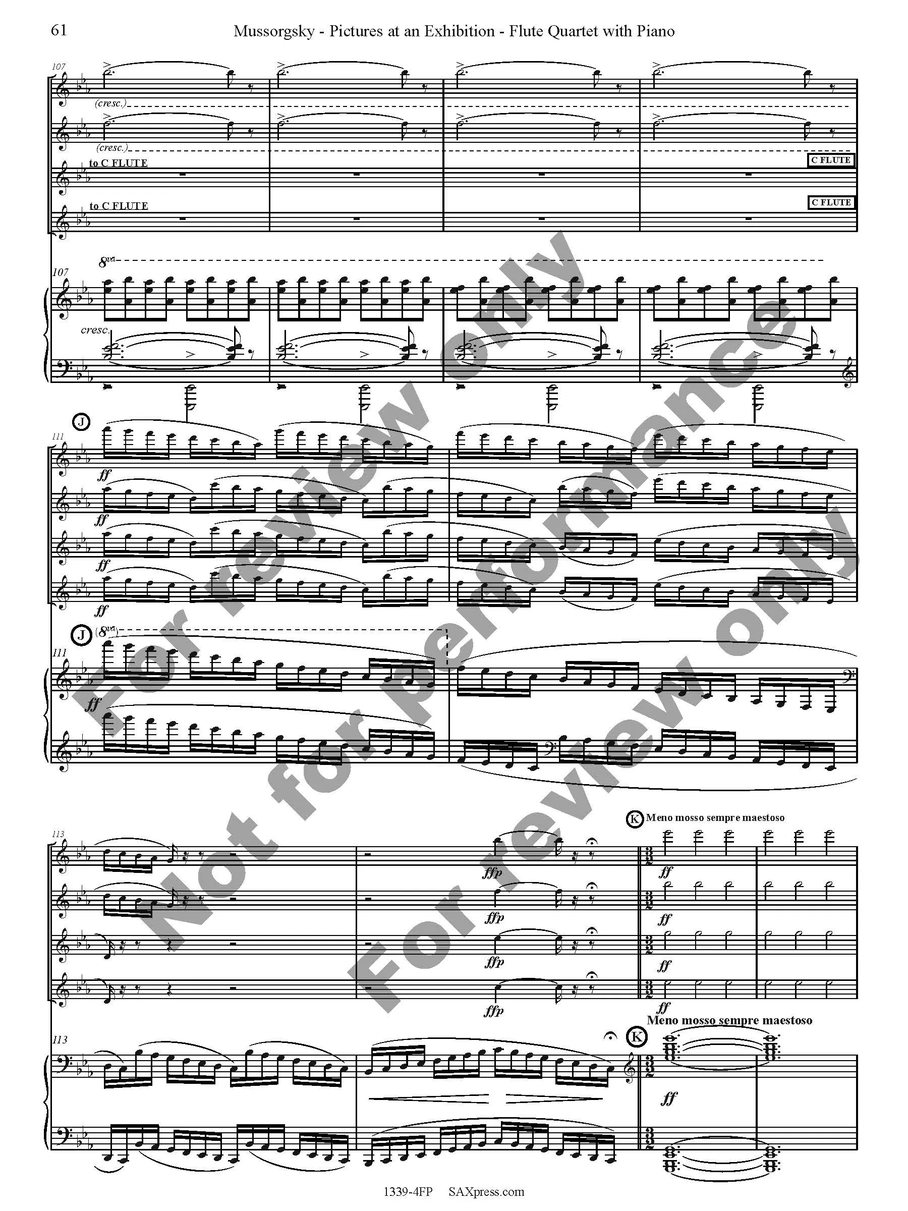 Pictures at an Exhibition Flute Quartet with Piano - Image 63