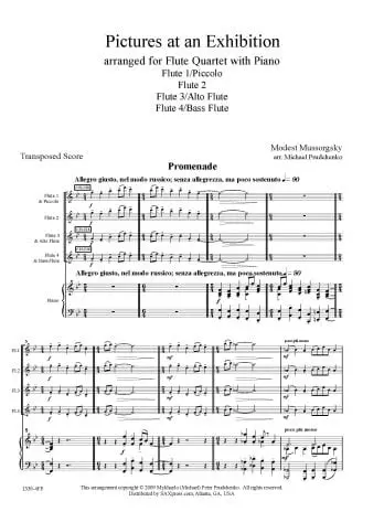 Pictures at an Exhibition Flute Quartet with Piano - Image 2
