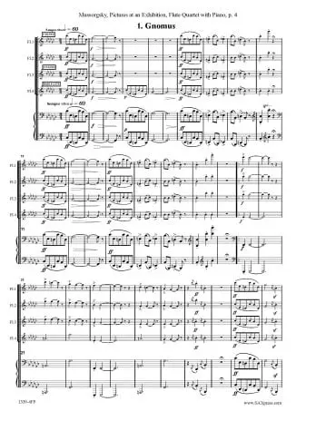 Pictures at an Exhibition Flute Quartet with Piano - Image 3