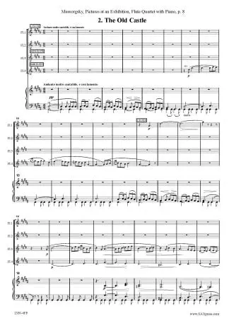 Pictures at an Exhibition Flute Quartet with Piano - Image 4