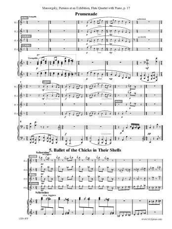 Pictures at an Exhibition Flute Quartet with Piano - Image 7