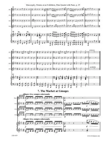 Pictures at an Exhibition Flute Quartet with Piano - Image 9