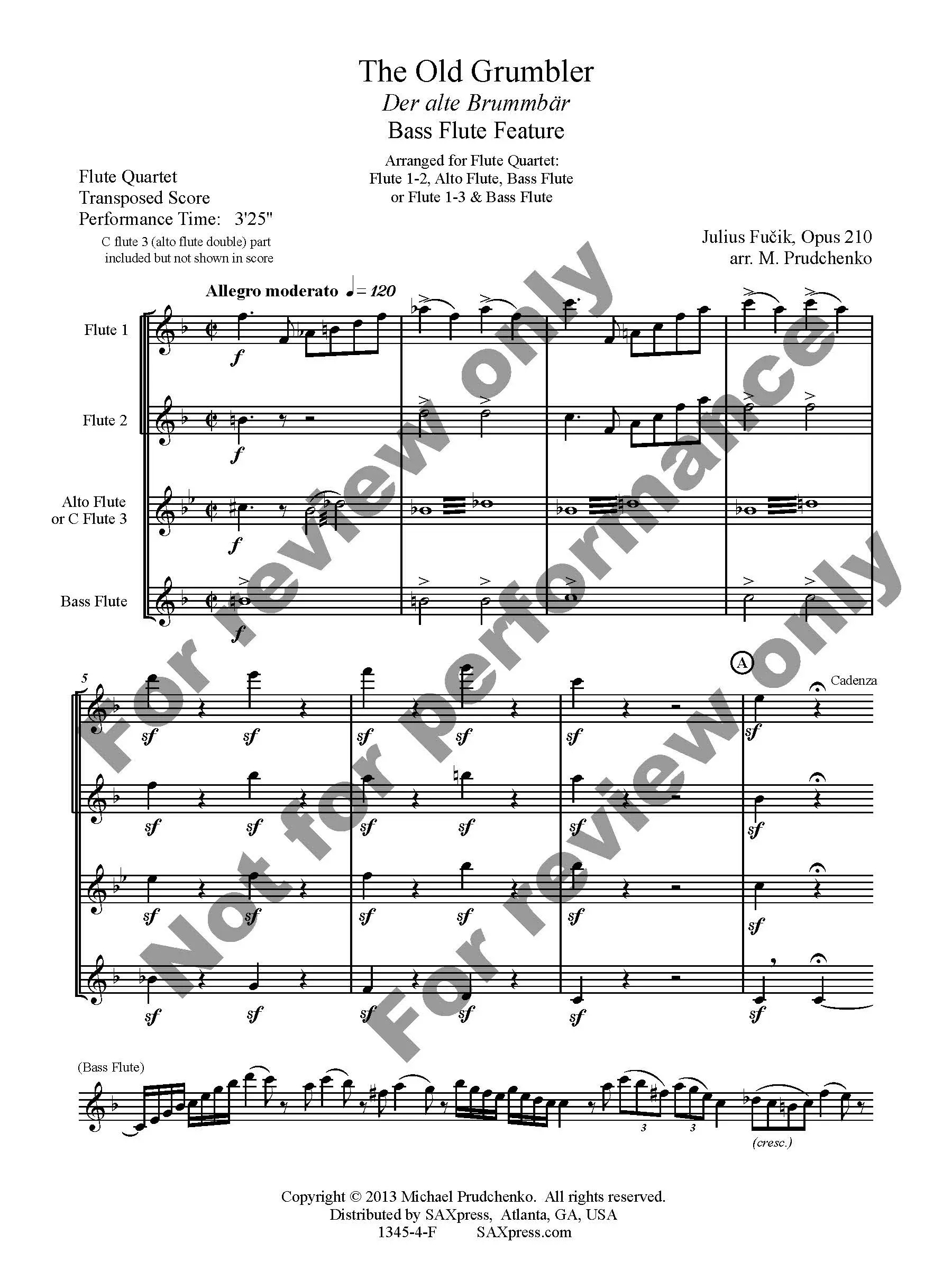 The Old Grumbler | Flute Quartet - Image 2