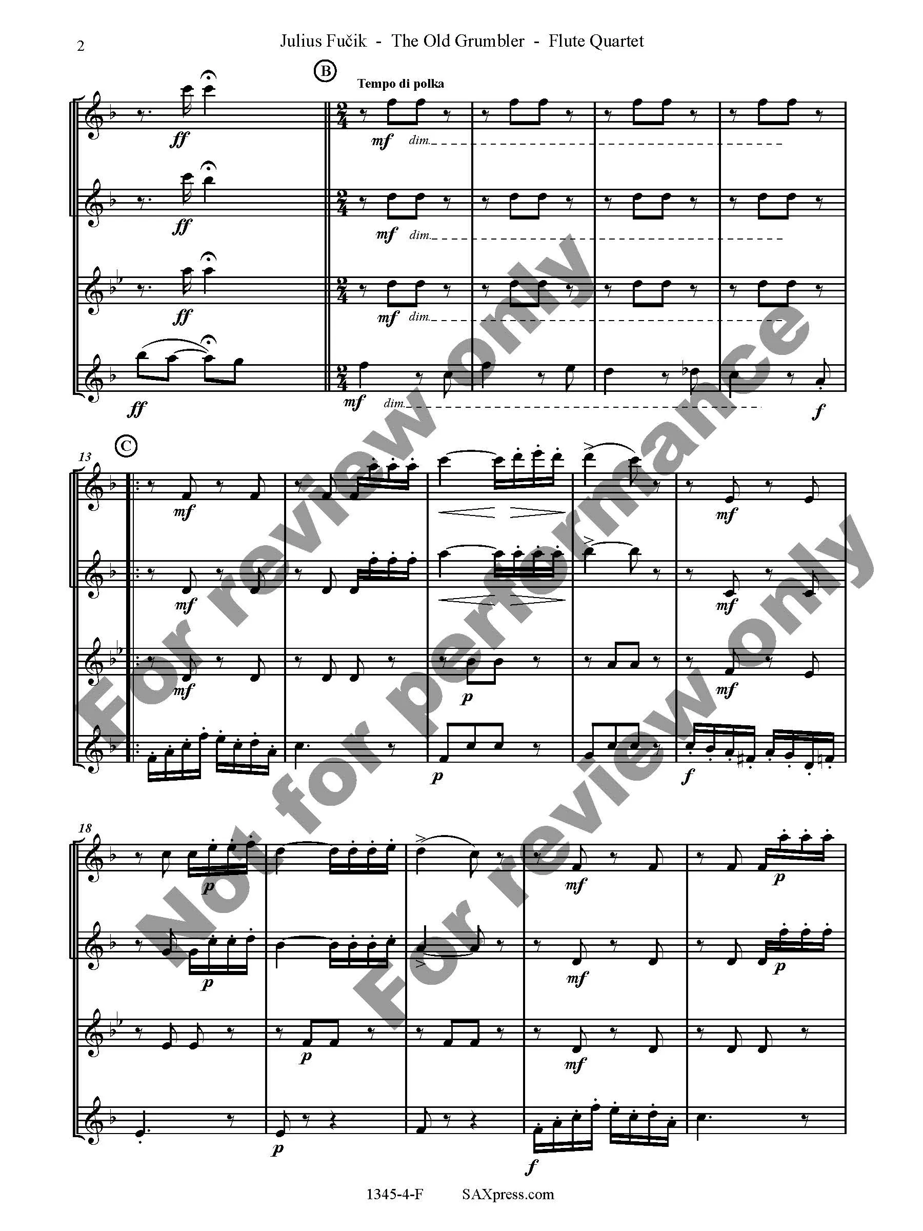 The Old Grumbler | Flute Quartet - Image 3