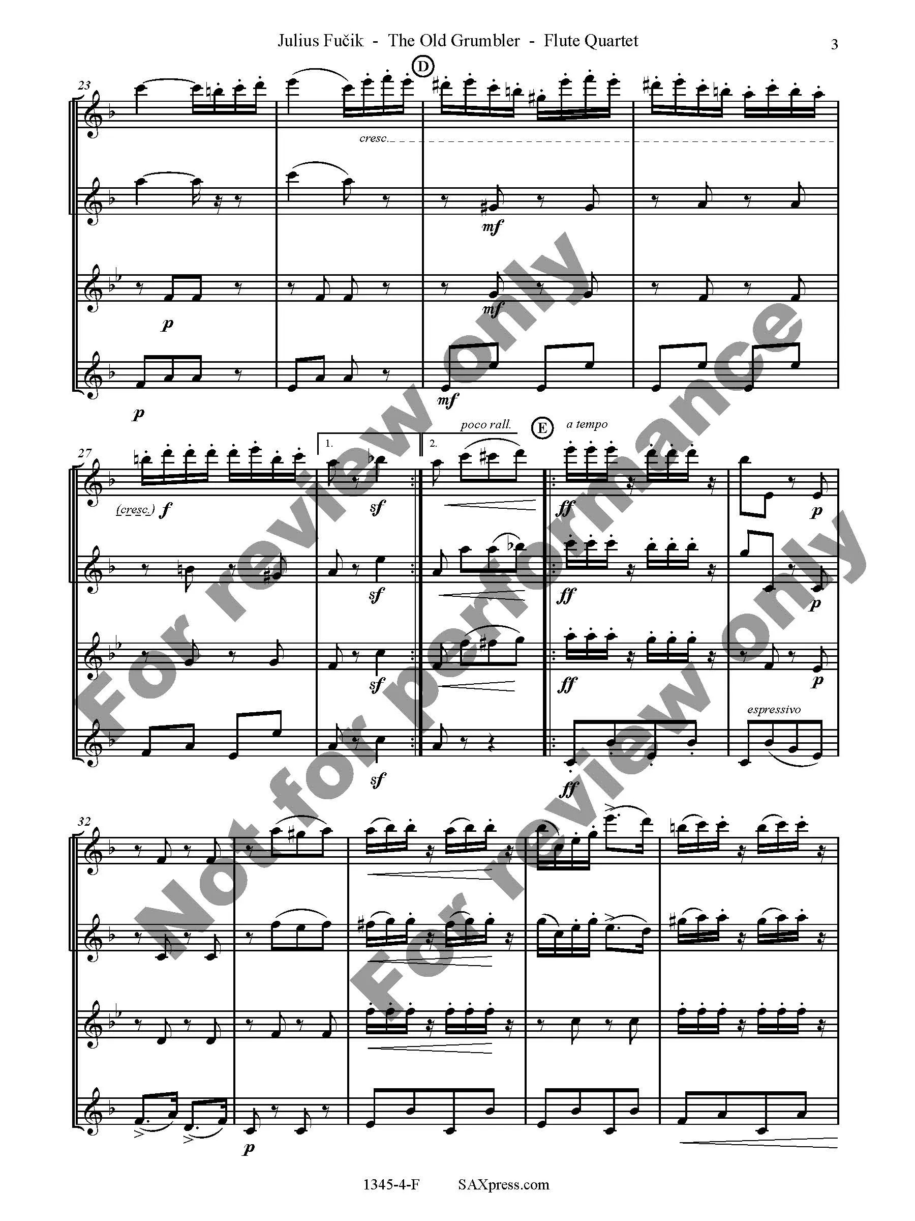 The Old Grumbler | Flute Quartet - Image 4