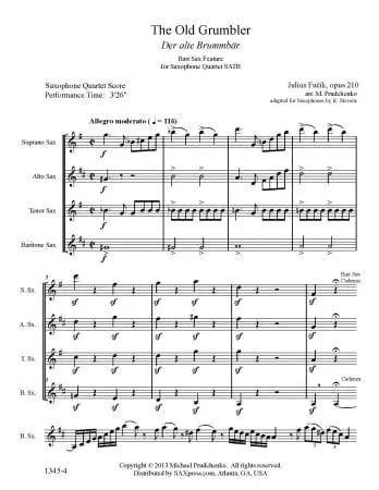The Old Grumbler | Sax Quartet - Image 2