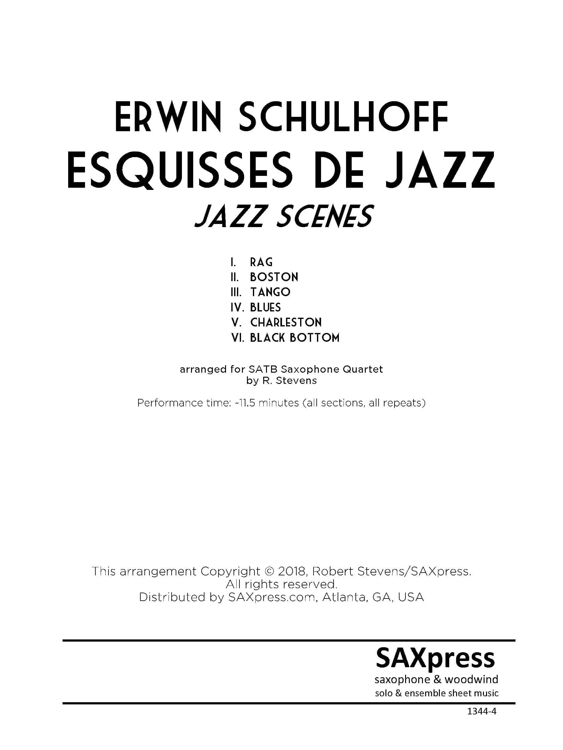 Esquisses de Jazz | Sax Quartet - Image 2