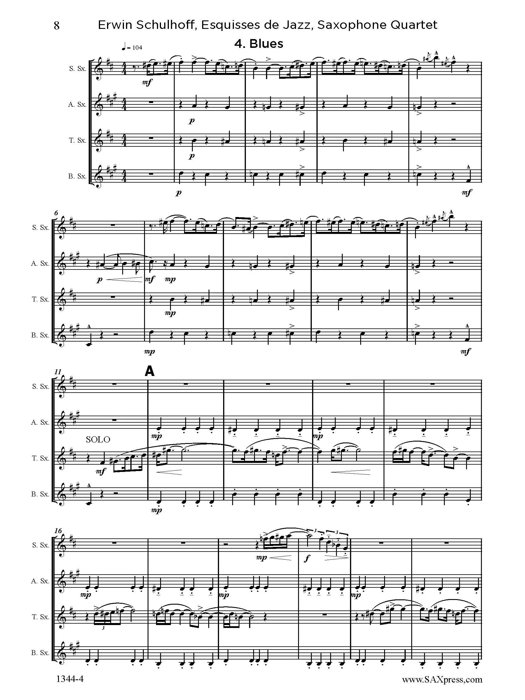 Esquisses de Jazz | Sax Quartet - Image 6