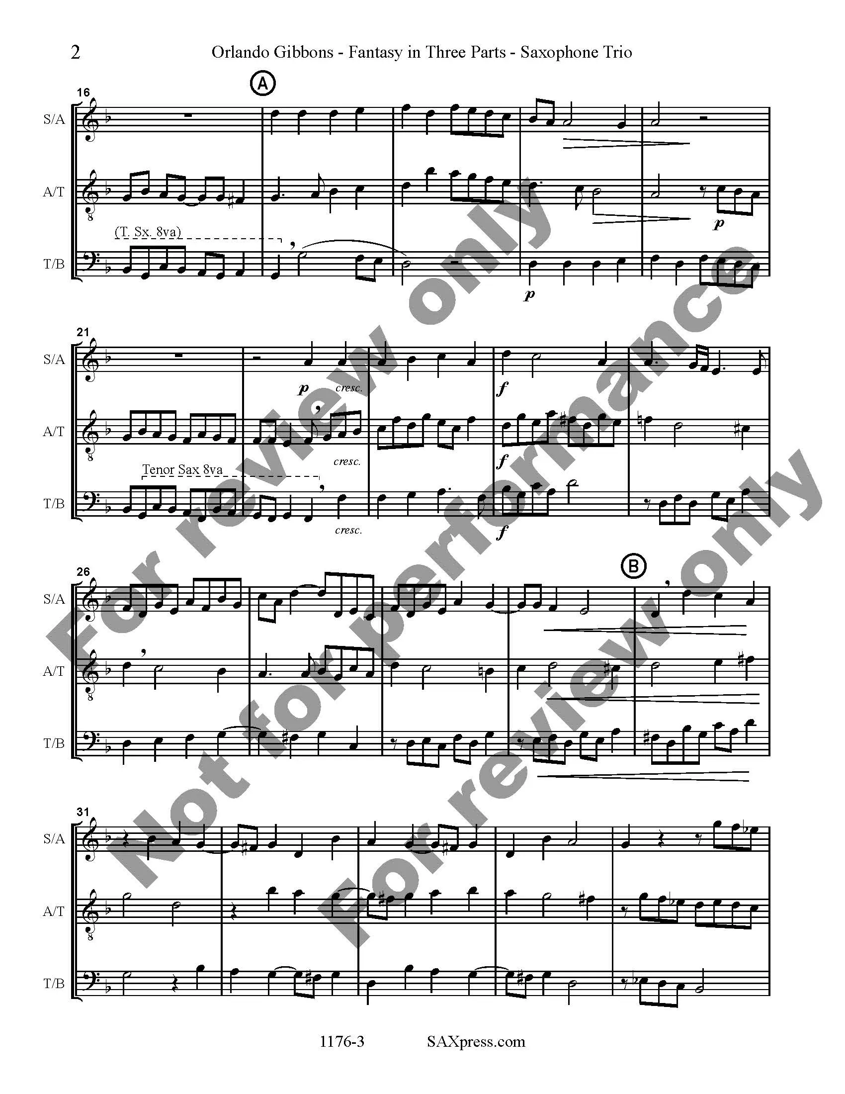 Fantasy in Three Parts | Sax Trio - Image 3