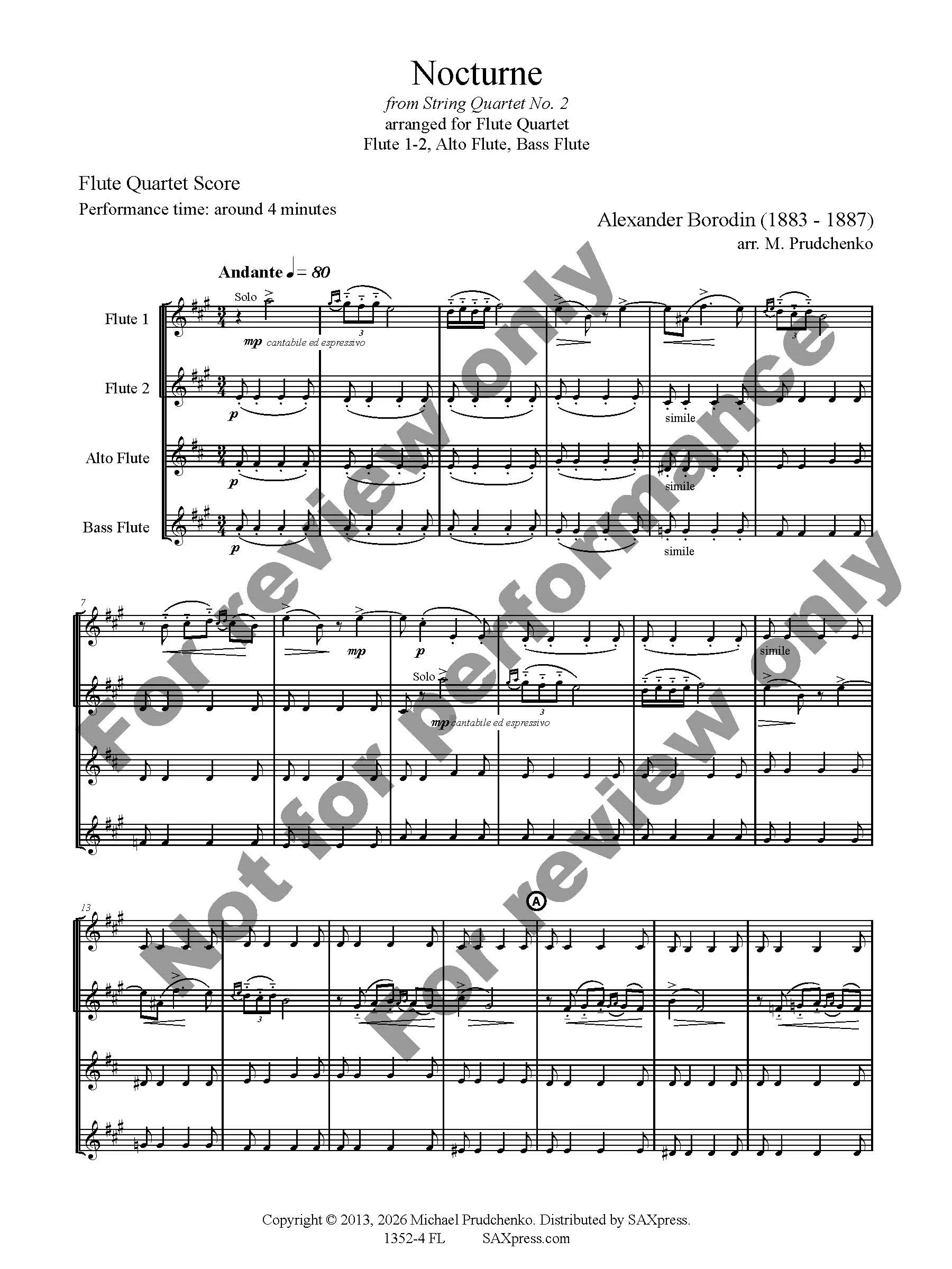 Nocturne | Flute Quartet - Image 2