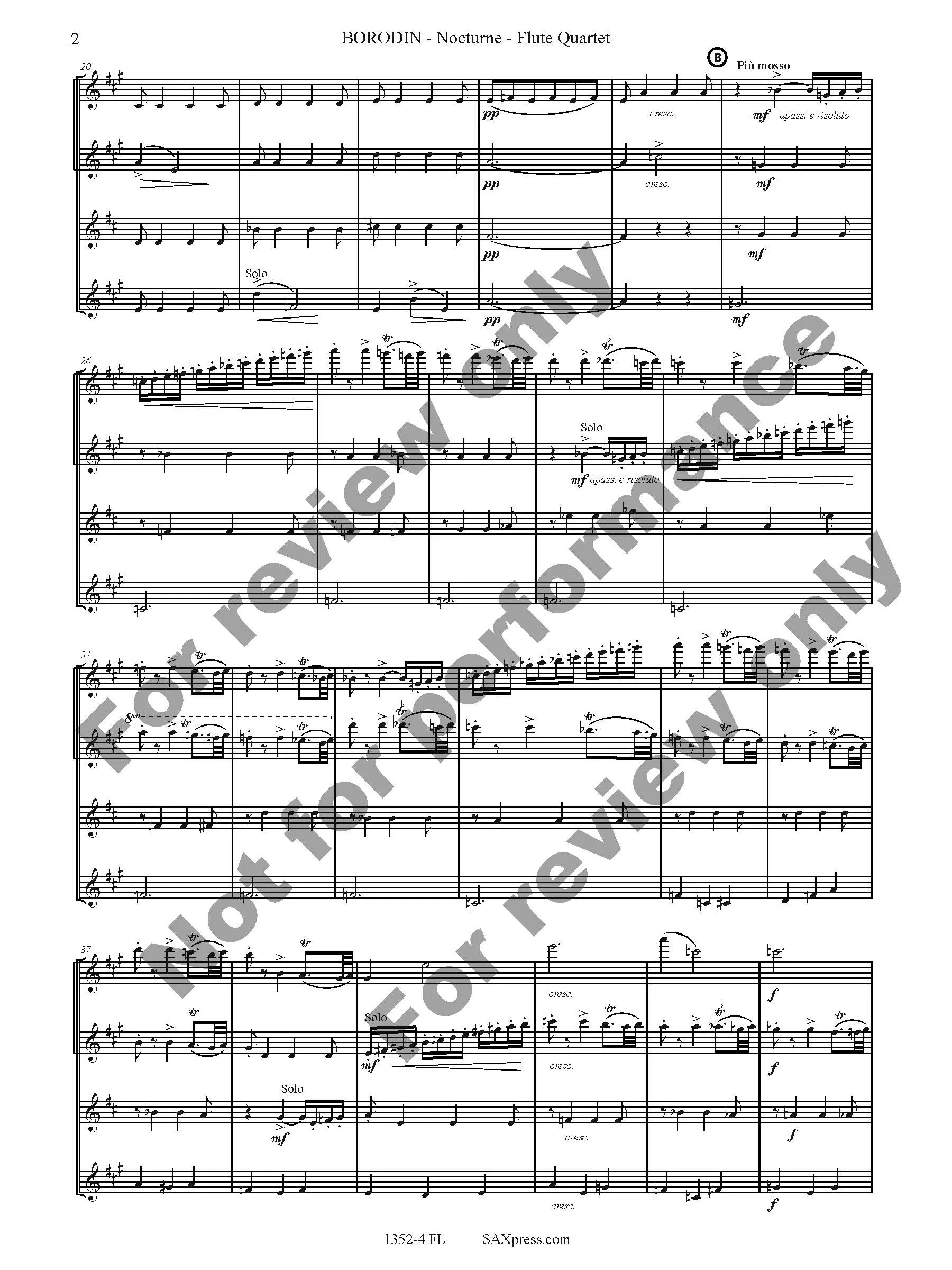 Nocturne | Flute Quartet - Image 3