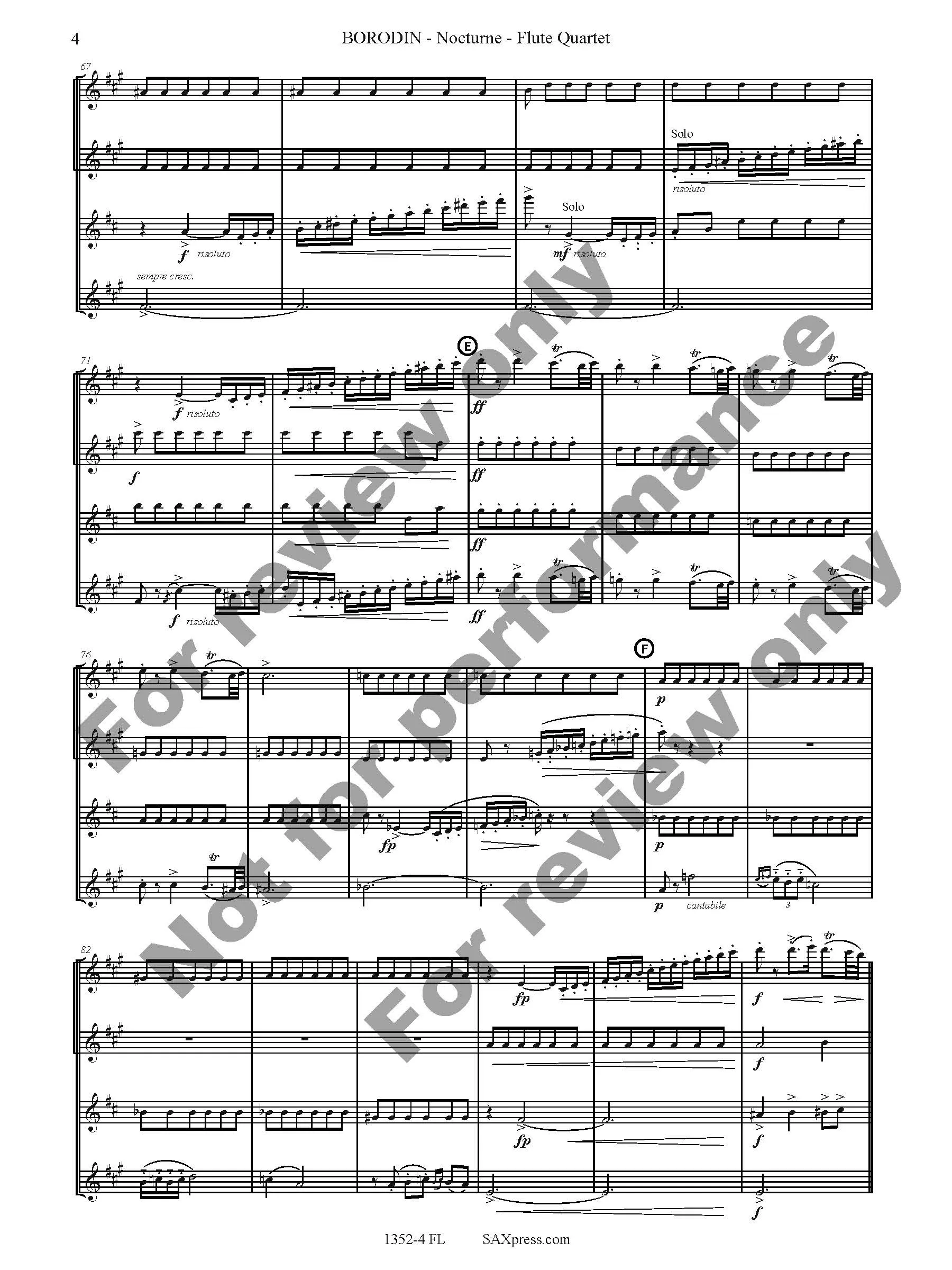 Nocturne | Flute Quartet - Image 5