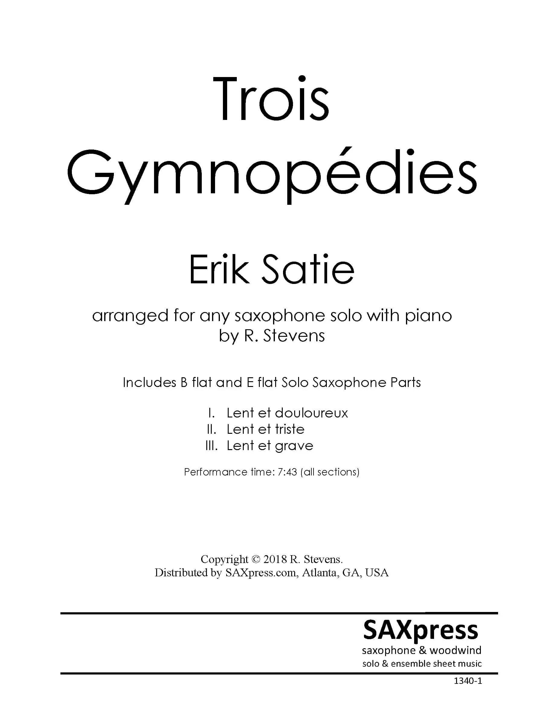 Trois Gymnopedies | Satie | Sax Solo - Image 5