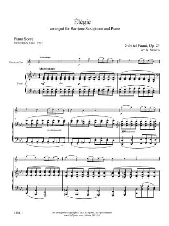 Élégie | Fauré | Bari Sax Solo - Image 2