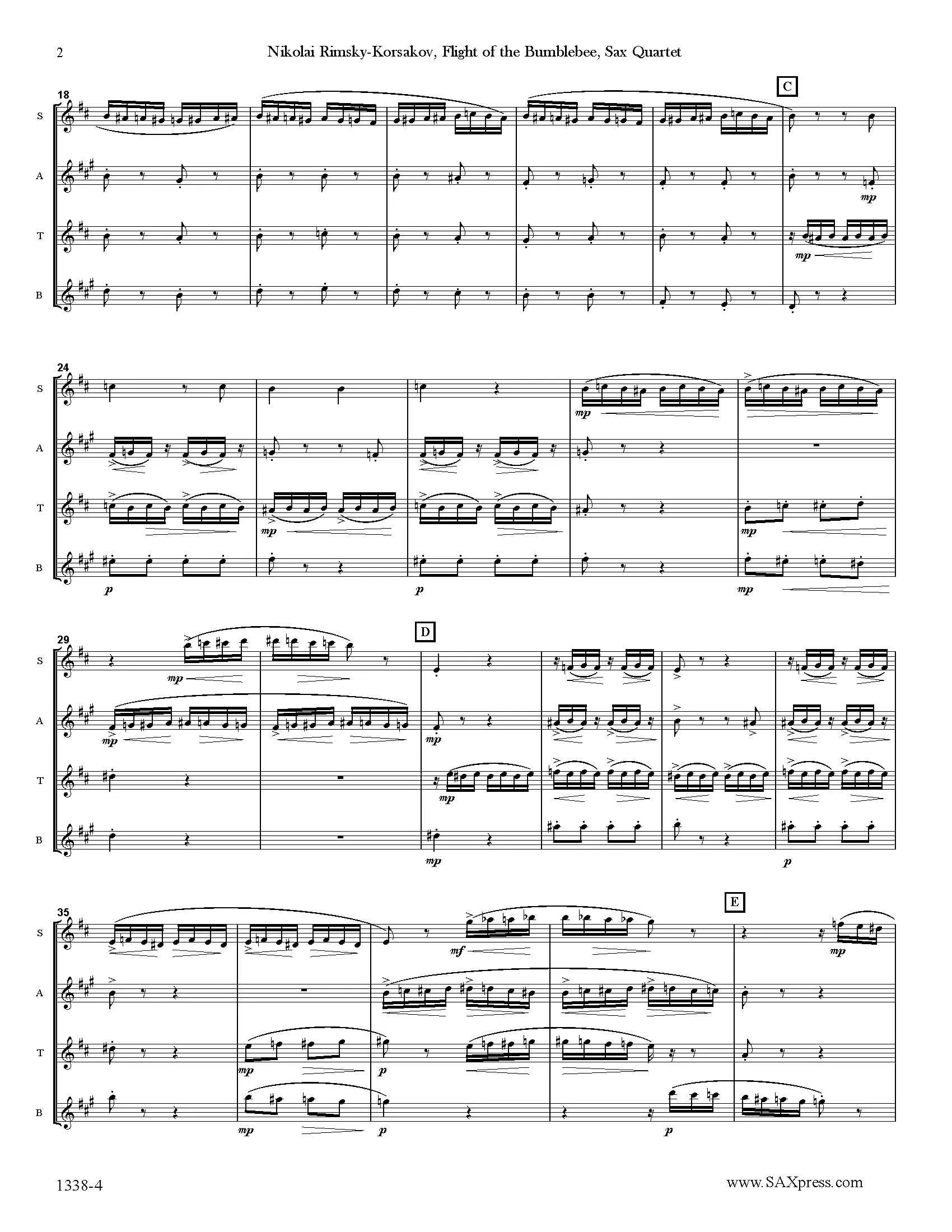 Flight of the Bumblebee | Sax Quartet - Image 3