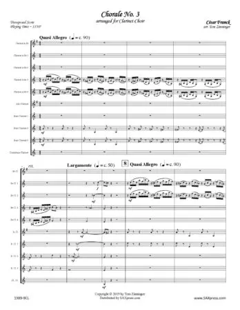 Chorale No. 3 | César Franck | Clarinet Choir - Image 3