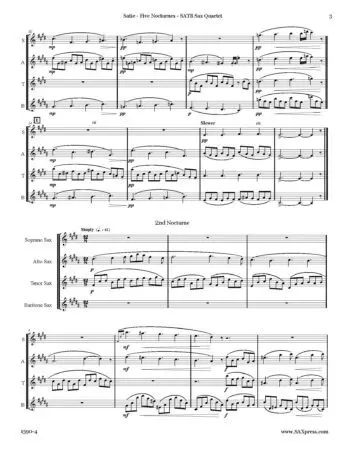 Five Nocturnes | SATB Sax Quartet - Image 3