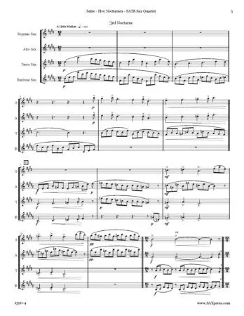 Five Nocturnes | SATB Sax Quartet - Image 4