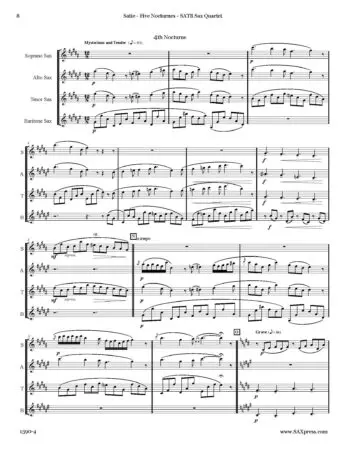 Five Nocturnes | SATB Sax Quartet - Image 5
