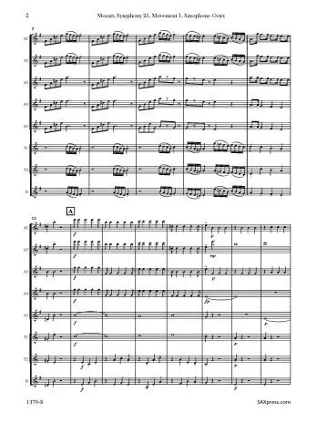 Symphony 25, K183 | Allegro con brio | Mozart | Sax Octet - Image 3