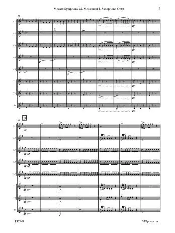 Symphony 25, K183 | Allegro con brio | Mozart | Sax Octet - Image 4