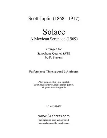Solace - A Mexican Serenade - Saxophone Quartet - Image 2