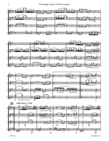Solace - A Mexican Serenade - Saxophone Quartet - Image 4