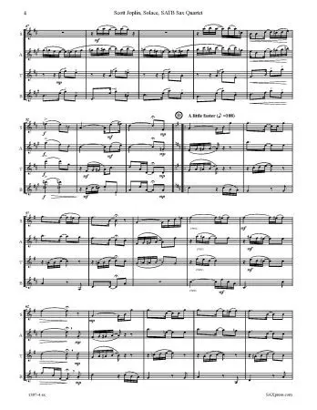 Solace - A Mexican Serenade - Saxophone Quartet - Image 6