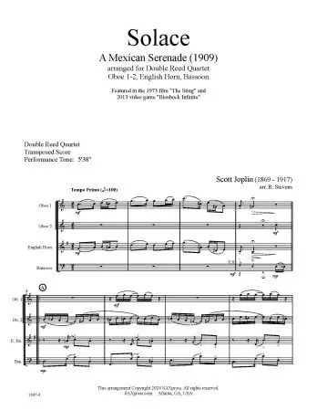 Solace - A Mexican Serenade - Double Reed Quartet - Image 3