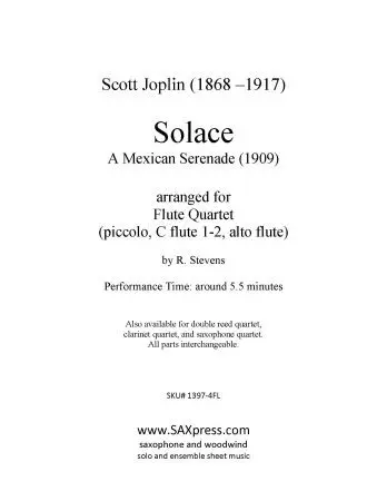 Solace - A Mexican Serenade - Flute Quartet - Image 2