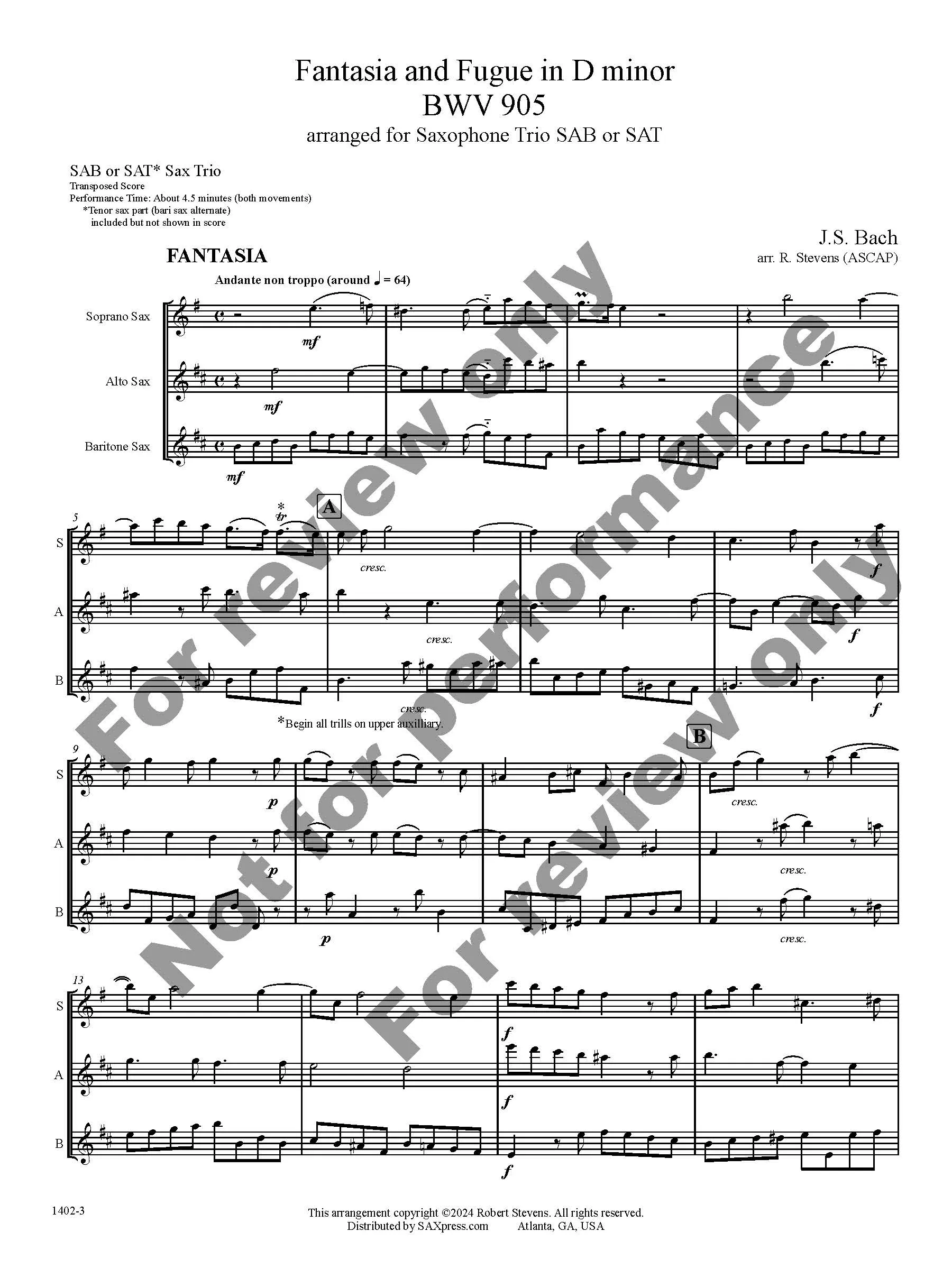 Fantasie and Fugue in D Minor, BWV 905 - Image 2