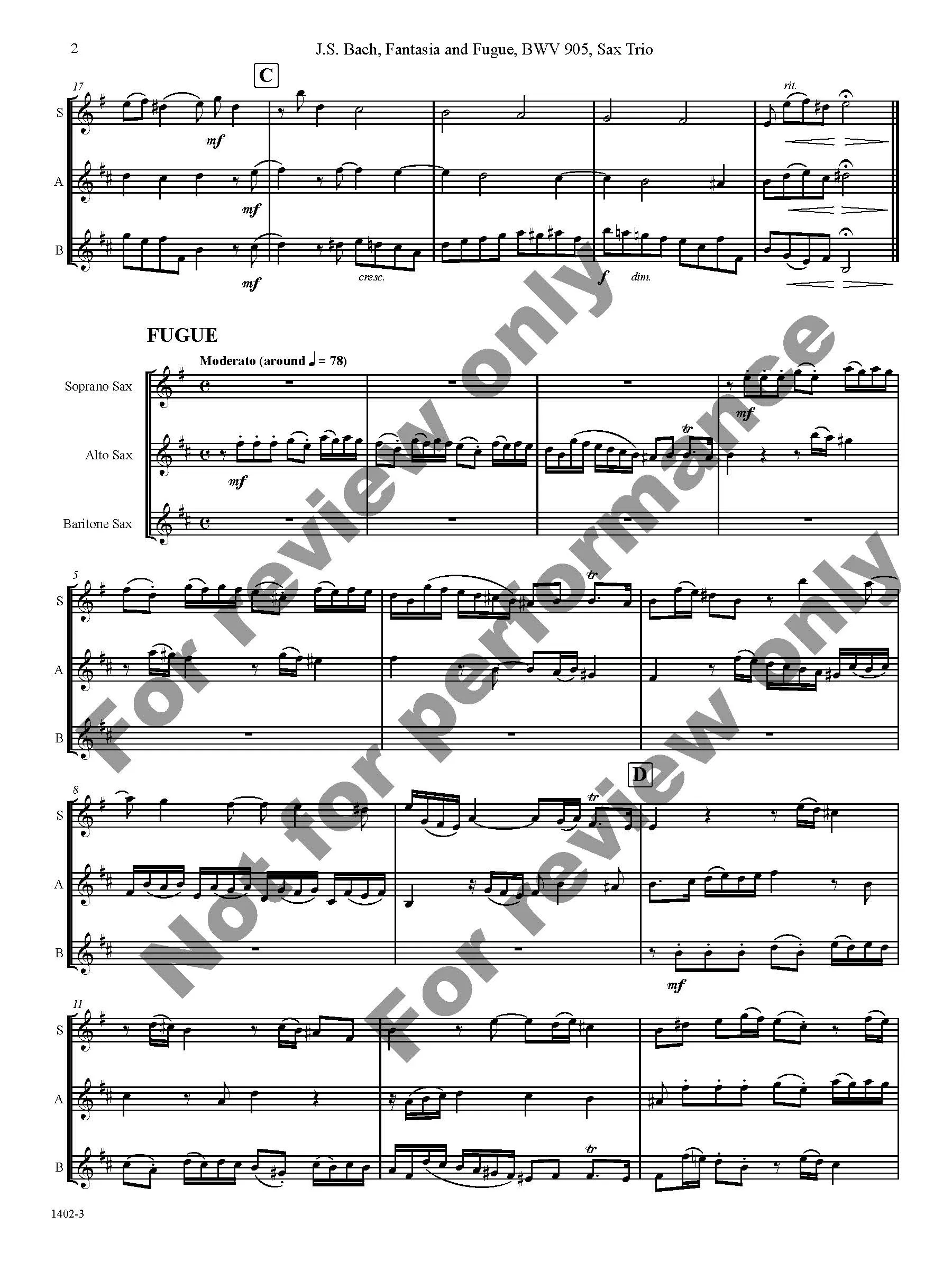 Fantasie and Fugue in D Minor, BWV 905 - Image 3