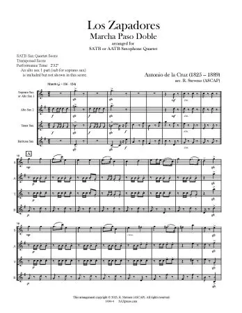 Los Zapadores | Marcha Paso Doble | Saxophone Quartet - Image 3