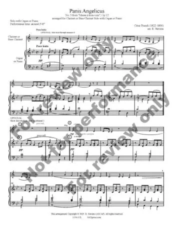 Panis Angelicus | Clarinet or Bass Clarinet Solo - Image 2