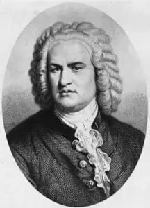 Portrait of JS Bach, composer of Prelude and Fugue in G Minor, BWV 885