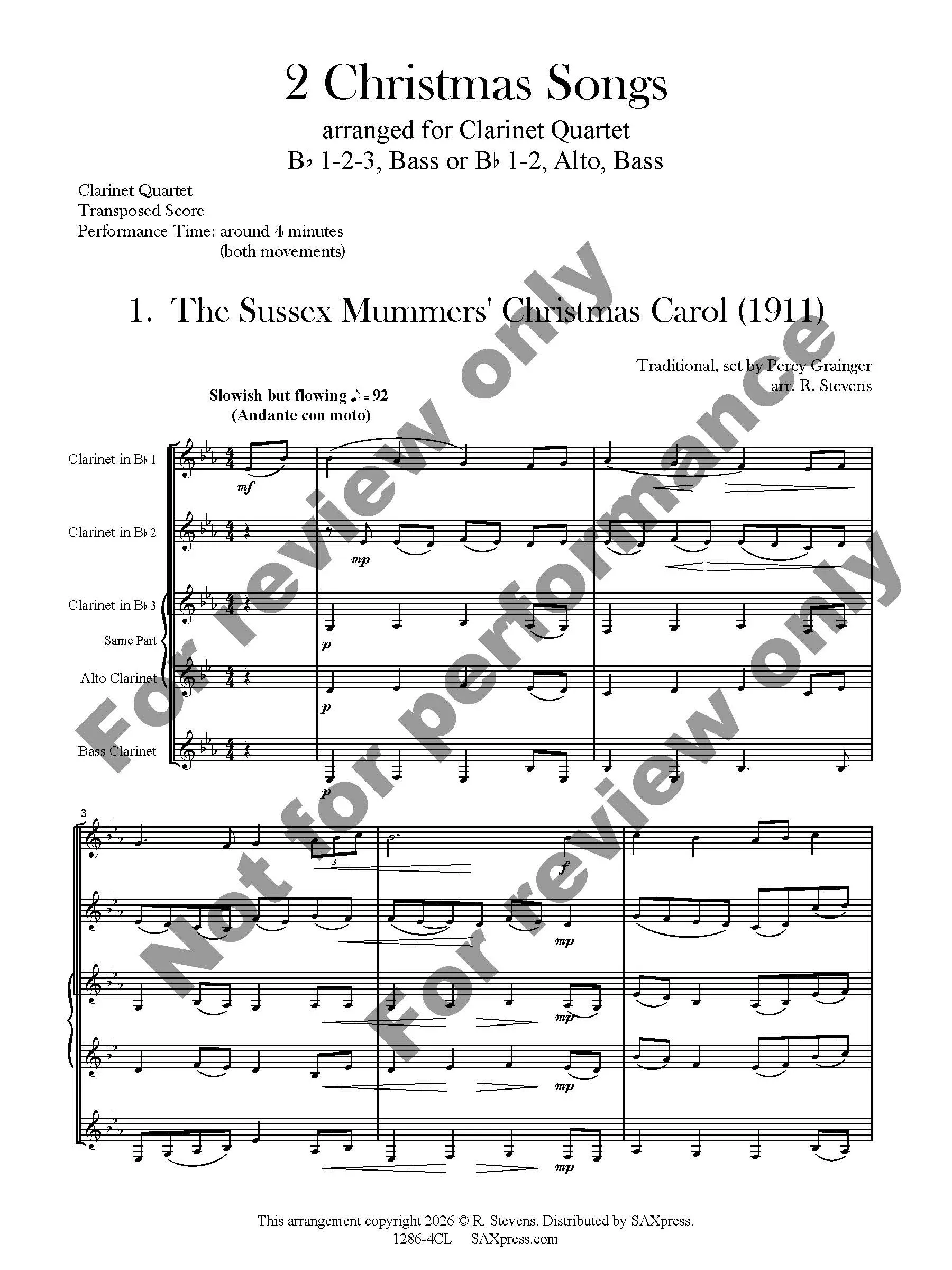 2 Christmas Songs | Clarinet Quartet - Image 2