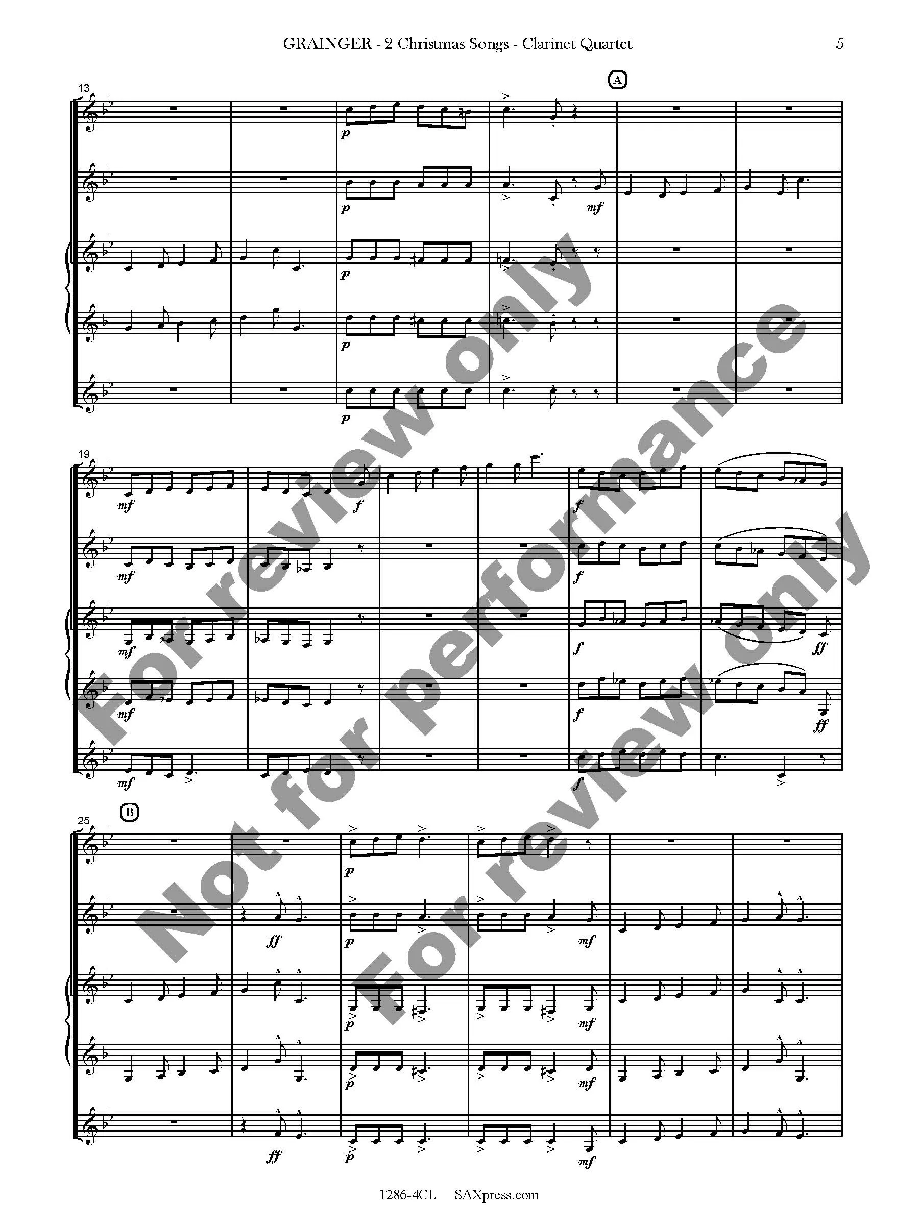 2 Christmas Songs | Clarinet Quartet - Image 6