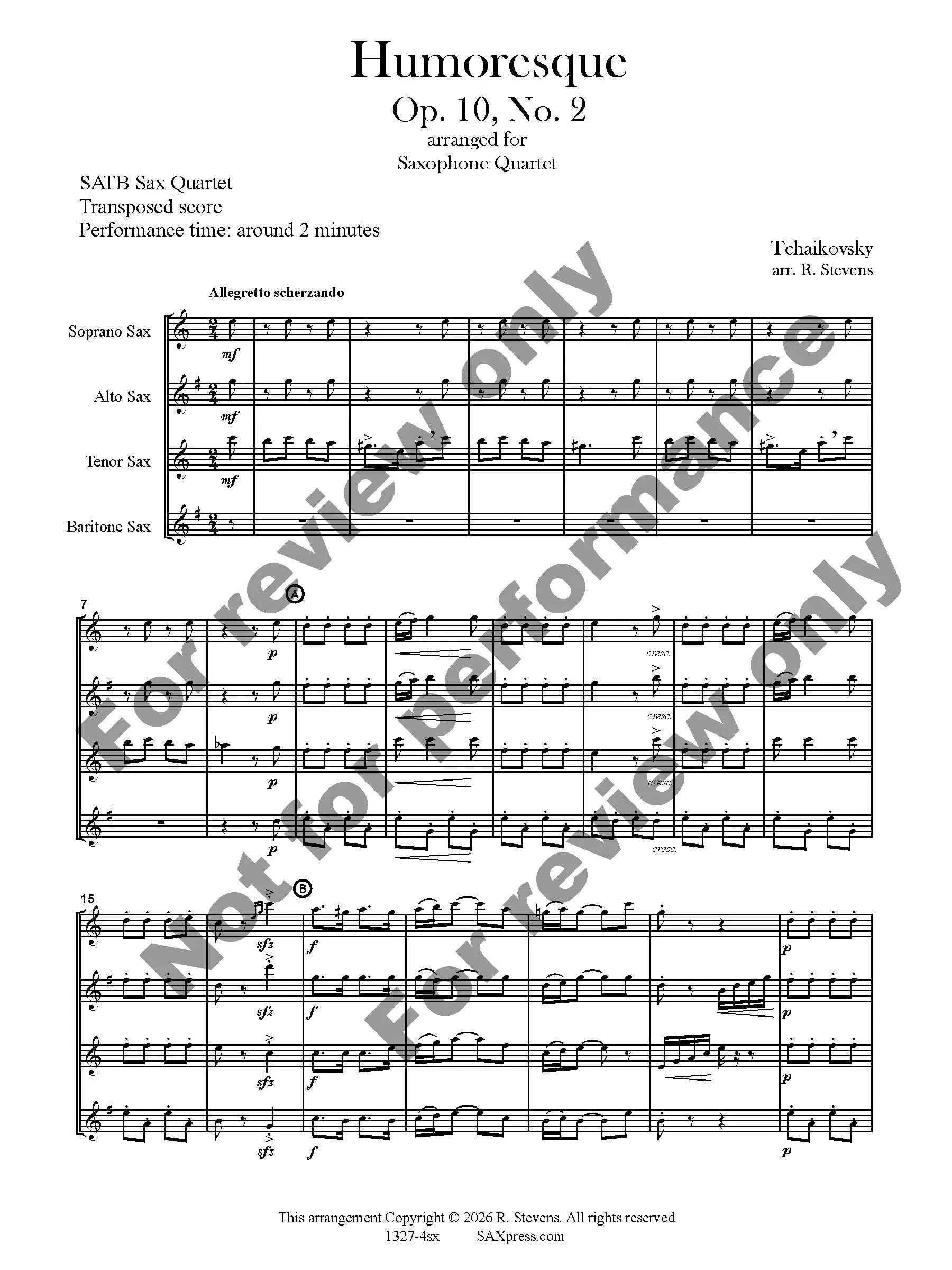 Humoresque Opus 10, No. 2 - Image 2