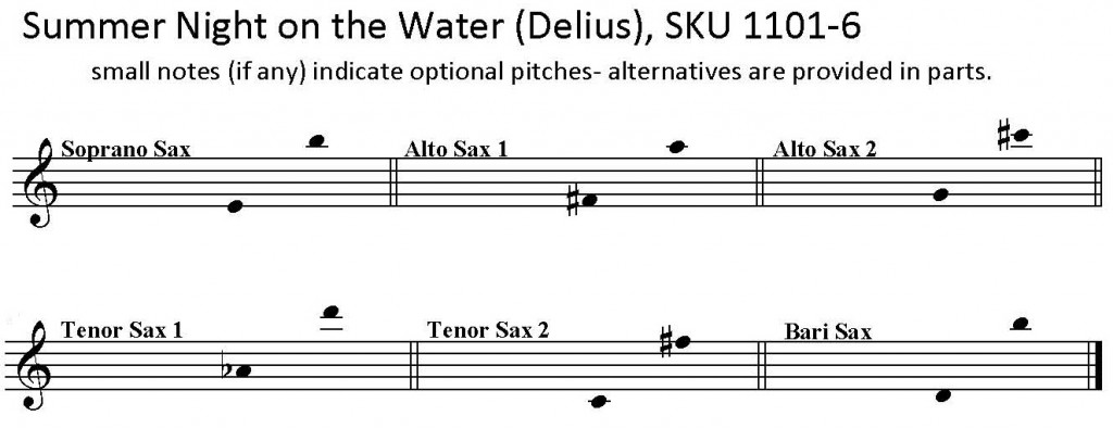 To Be Sung of a Summer Night on the Water by Delius for SAATTB Saxophone Ensemble