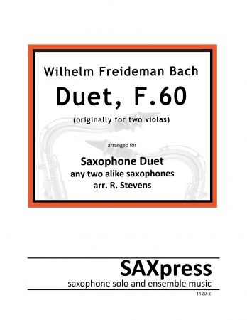 WF Bach Duet, F60 for 2 saxophones