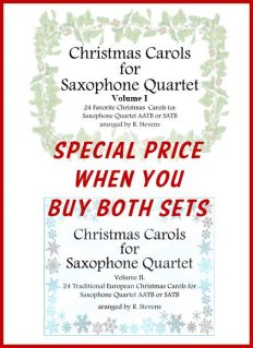 Saxophone Quartet Christmas Carols Volumes 1 and 2 - Special Offer